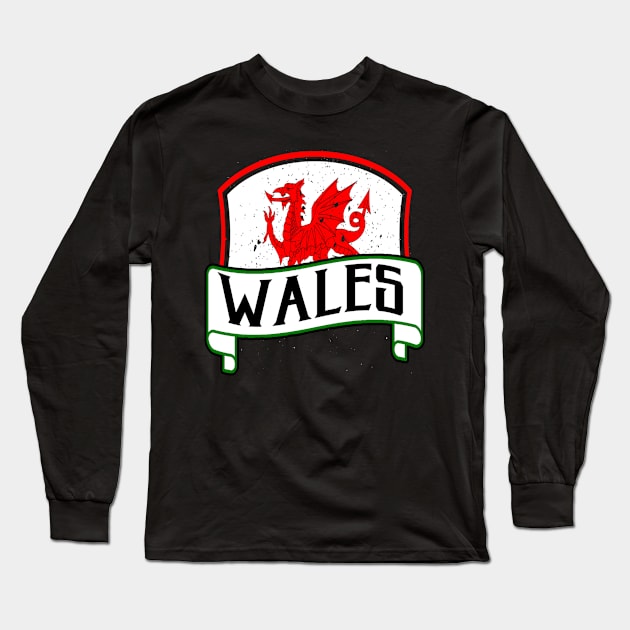 Wales United Kingdom Long Sleeve T-Shirt by funkyteesfunny